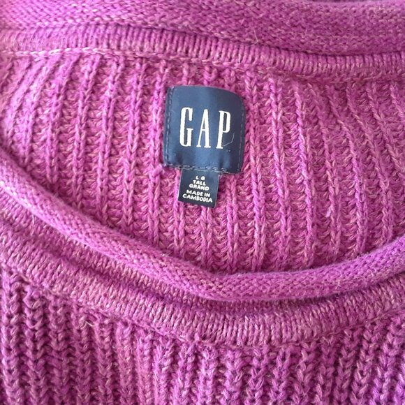 GAP 100% Cotton Slouchy Ribbed Sweater Large Tall - Picture 5 of 7